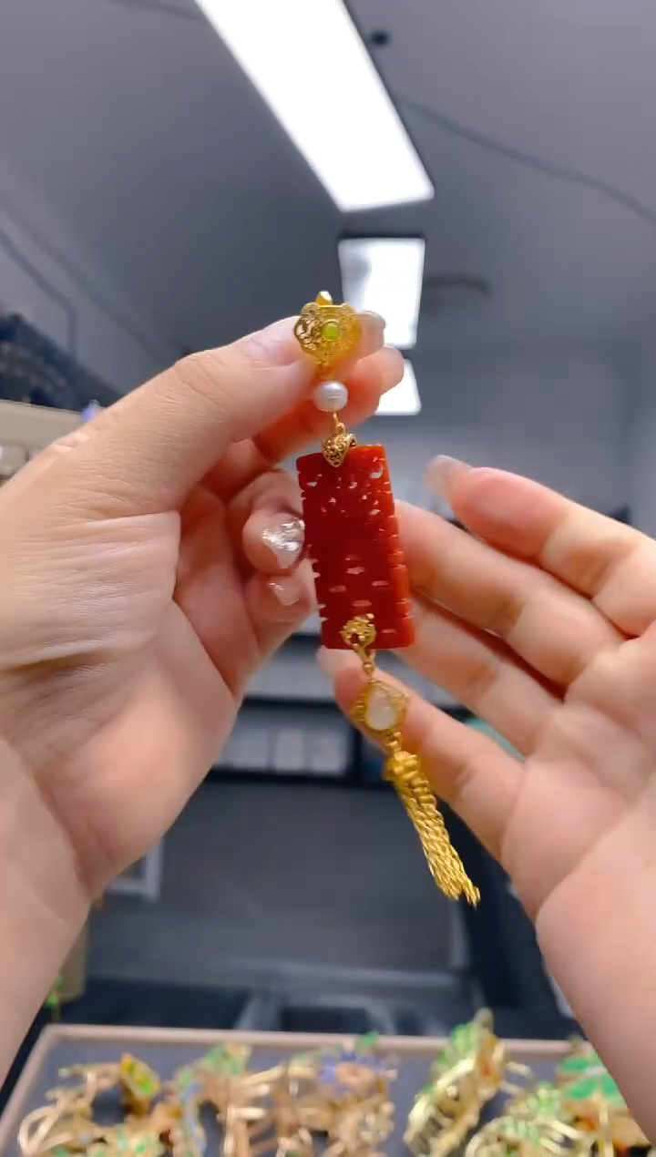 【闪购商品】翡翠耳饰合金179翡翠压襟