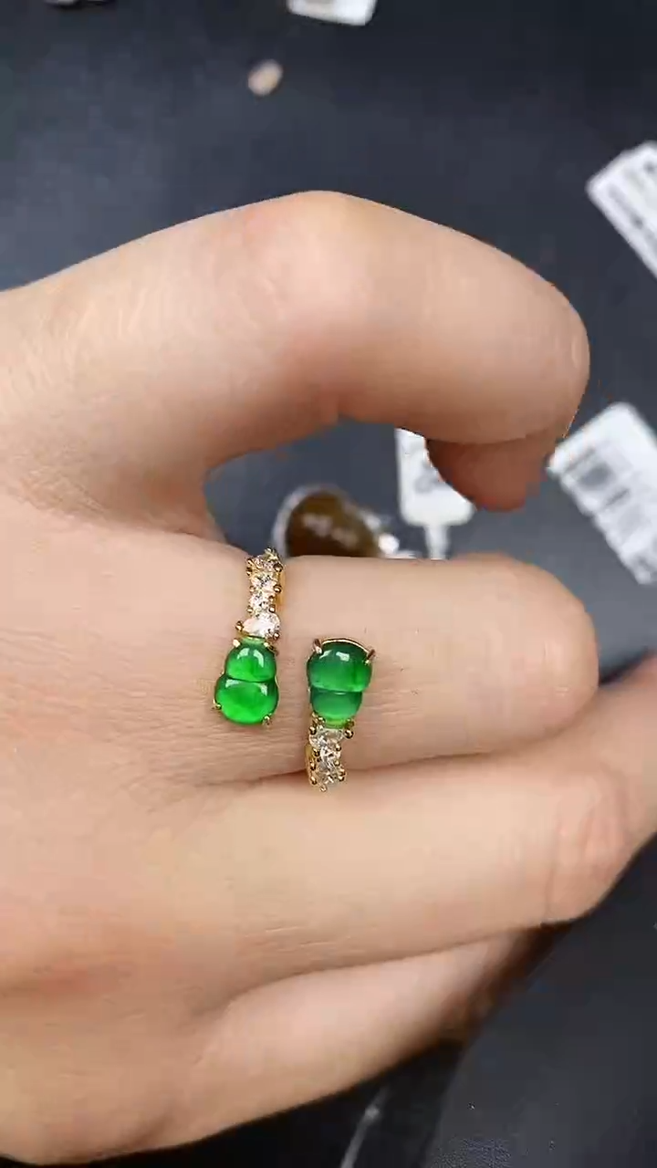 银S925镶嵌戒指翡翠7200