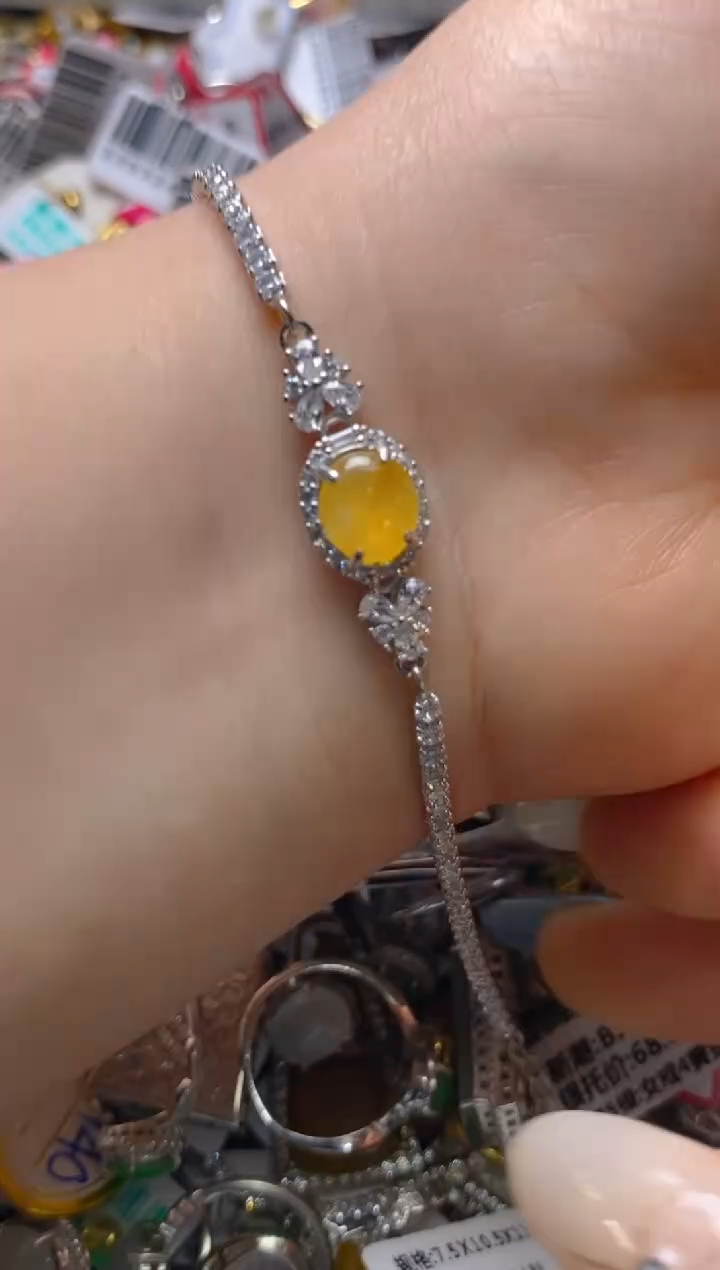 银S925镶嵌戒指翡翠百内无证书