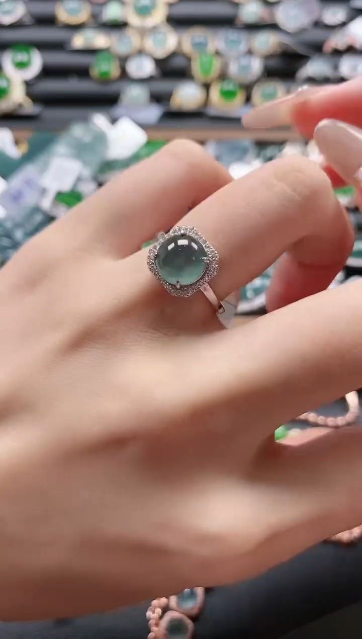 【闪购商品】翡翠戒指银S925镶嵌51151