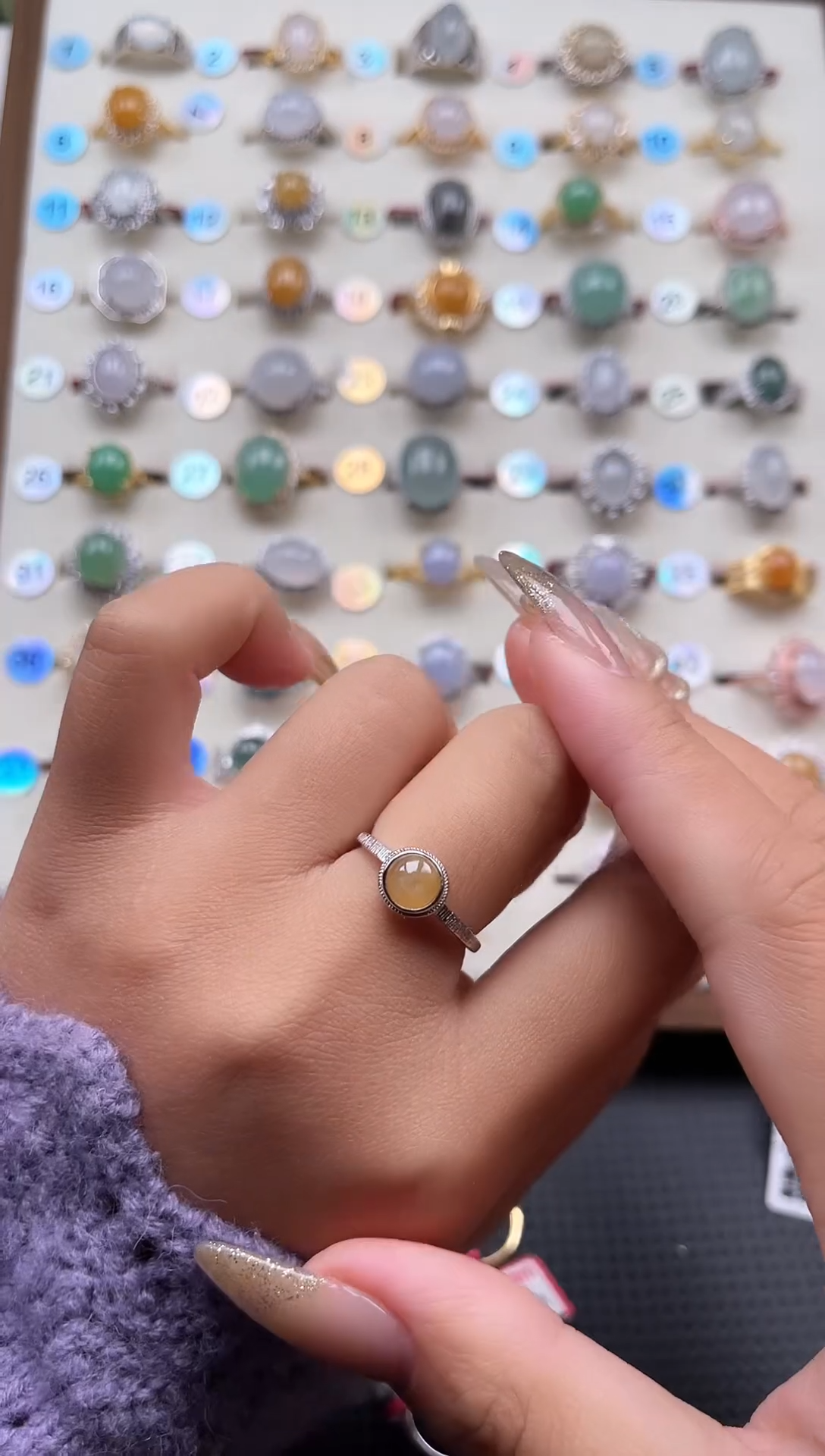 【闪购商品】翡翠戒指银S925镶嵌天然A货翡翠戒指