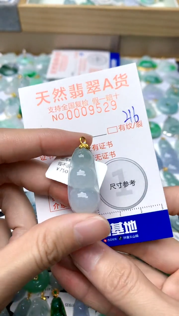 【闪购商品】翡翠颈饰18K金镶嵌216天然A货翡翠