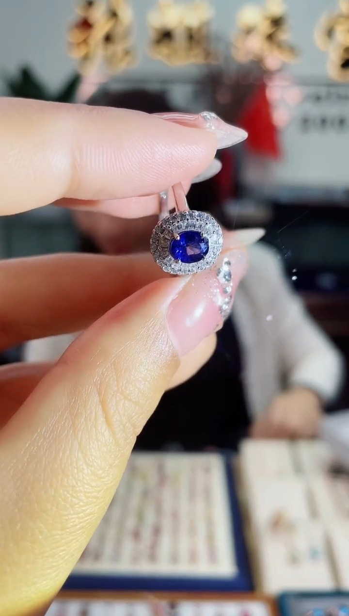 【闪购商品】蓝宝石戒指银S925镶嵌戒指
