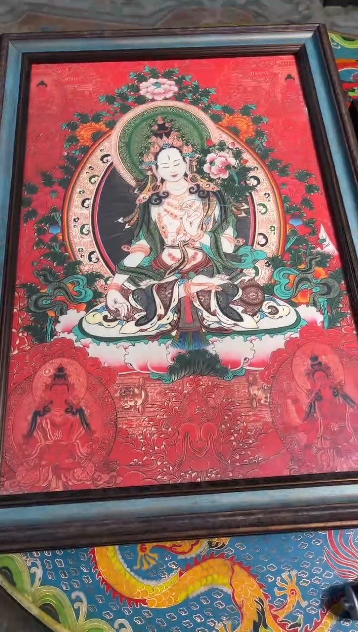 卷轴画天天的唐卡tk160带框