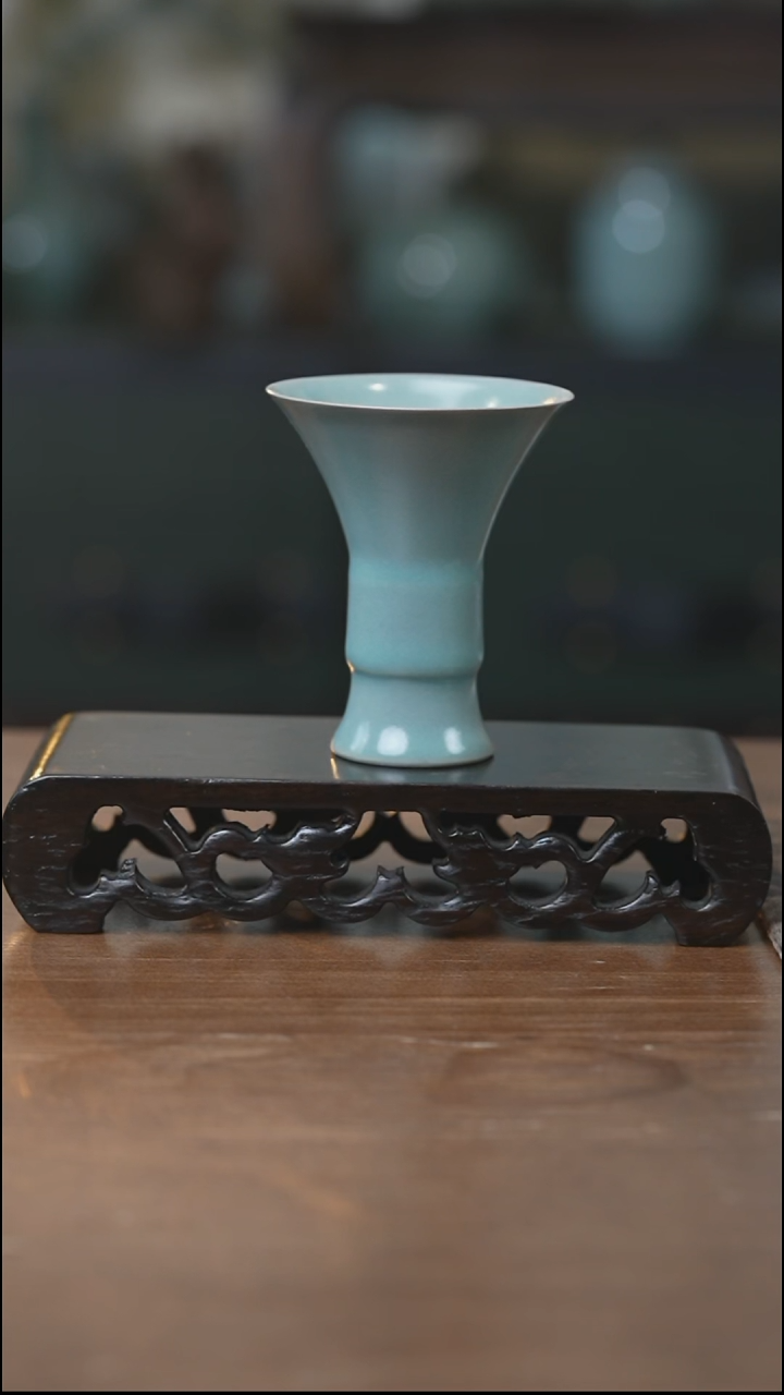 花觚杯 汝瓷 （拾汝）（天青）