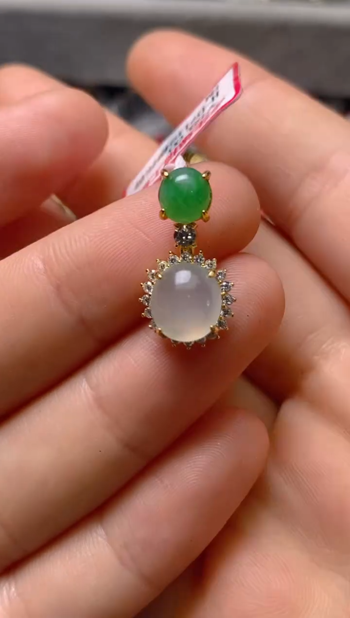 银S925镶嵌戒指翡翠百内无证书