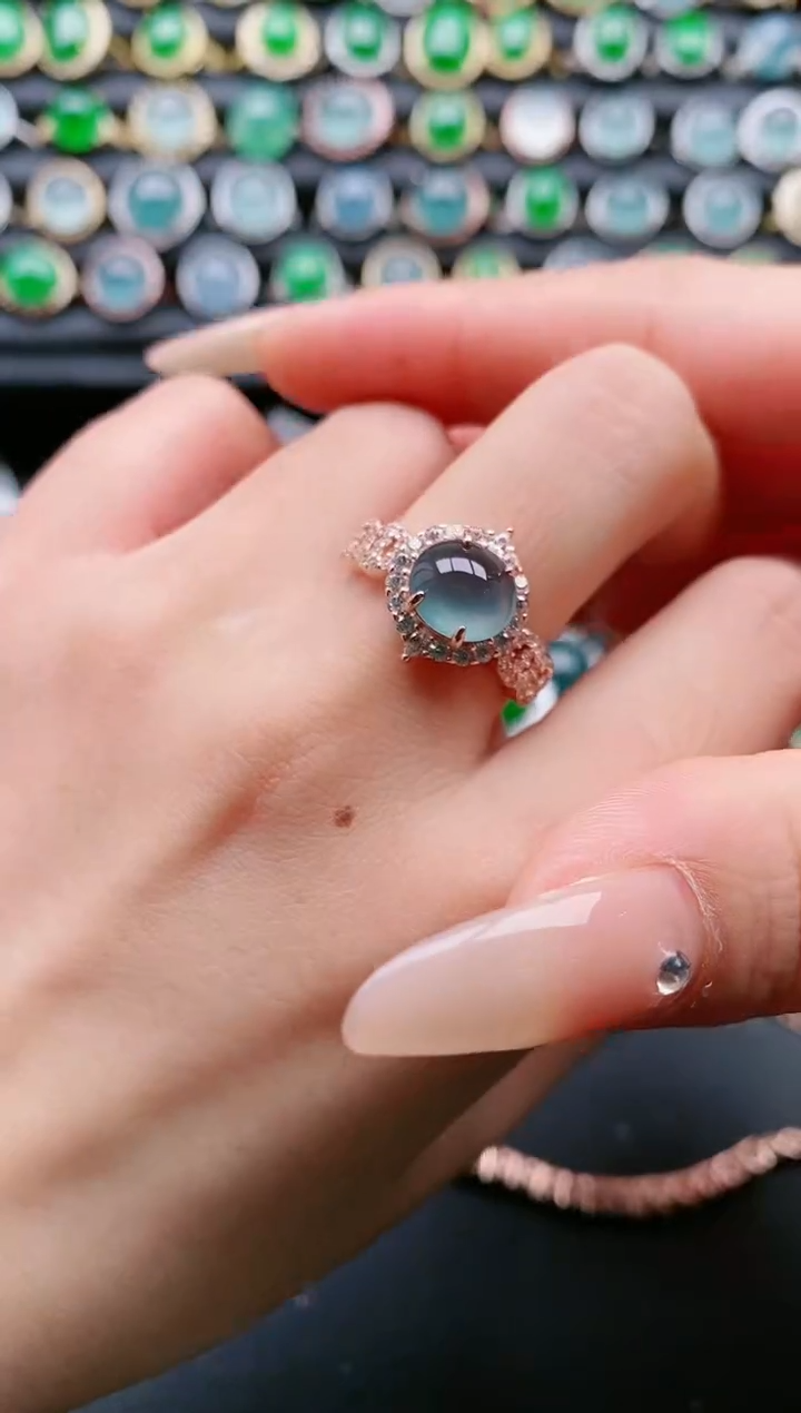 【闪购商品】翡翠戒指银S925镶嵌111111