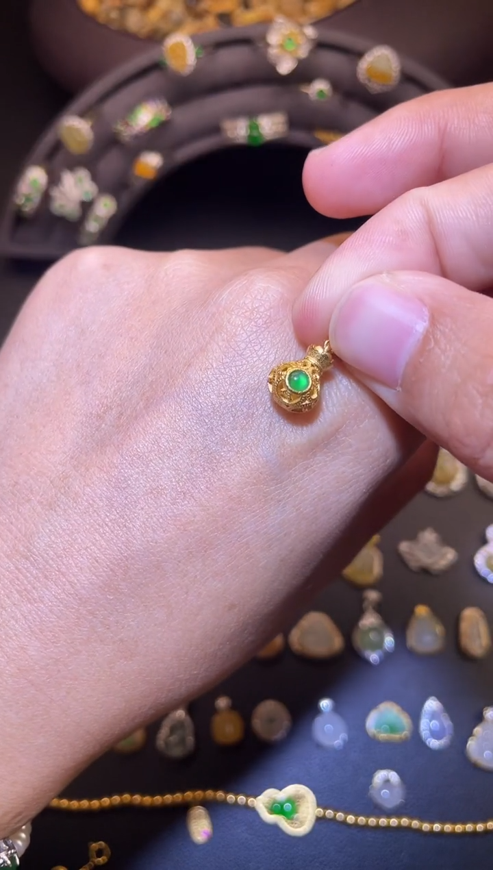 吊坠(不含链)银S925镶嵌翡翠1