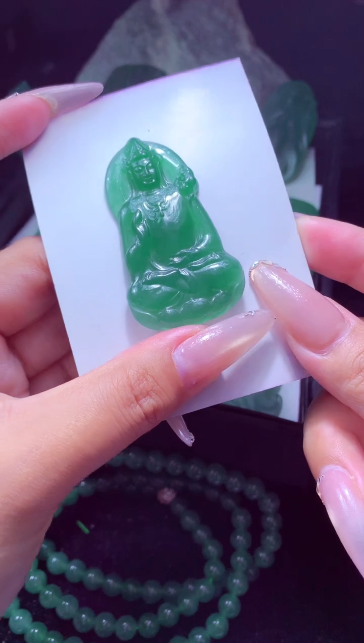 未镶嵌定制翡翠嘉*天然翡翠A货吊坠 官方基地发货