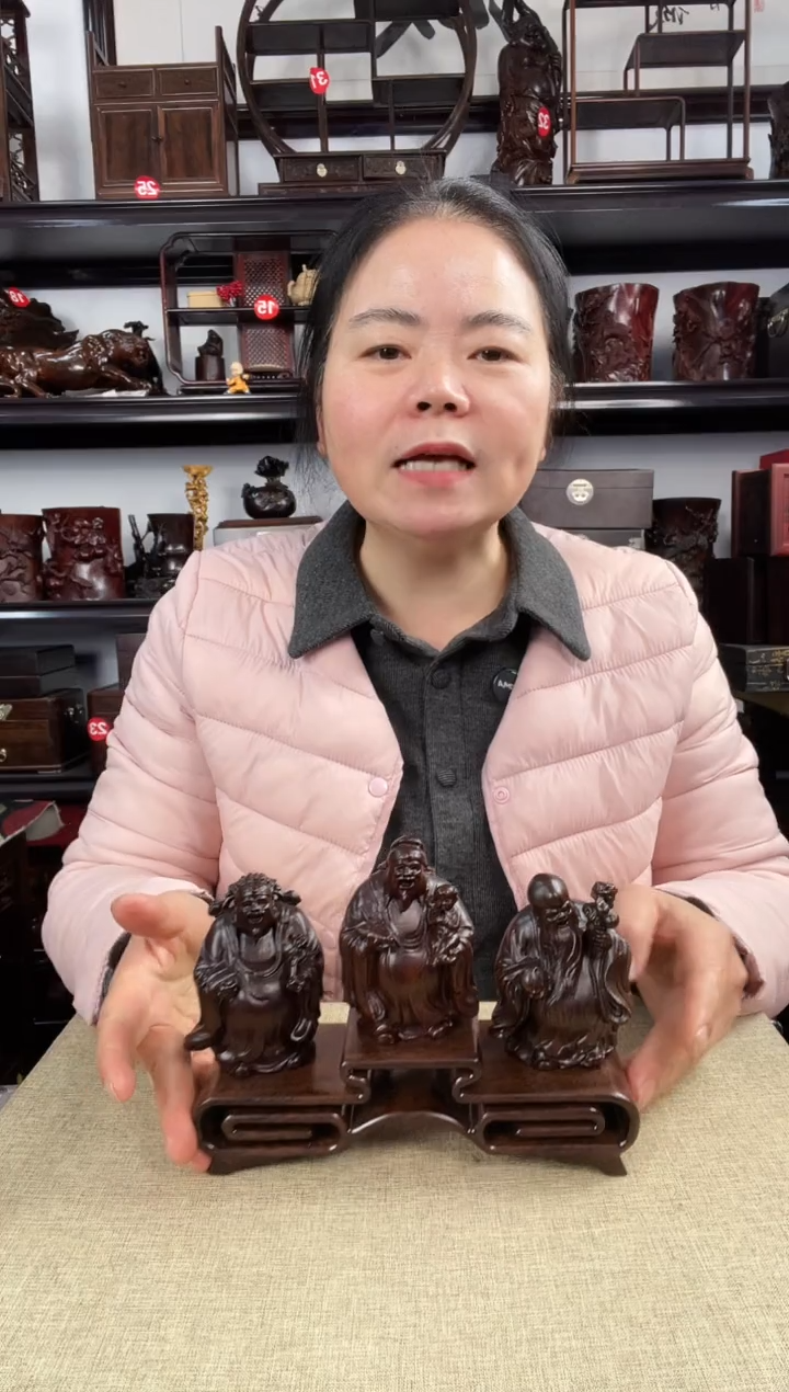 木三连+福禄寿老李红木工艺品