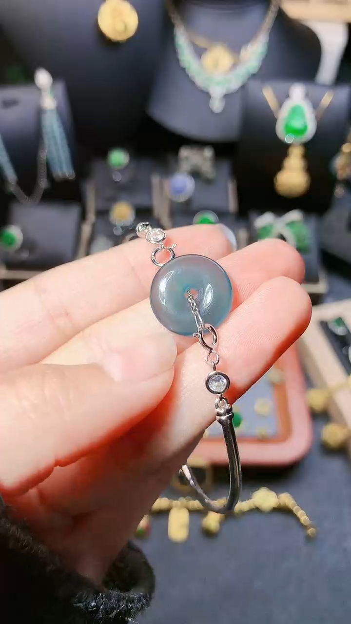 【闪购商品】翡翠手链银S925镶嵌手链