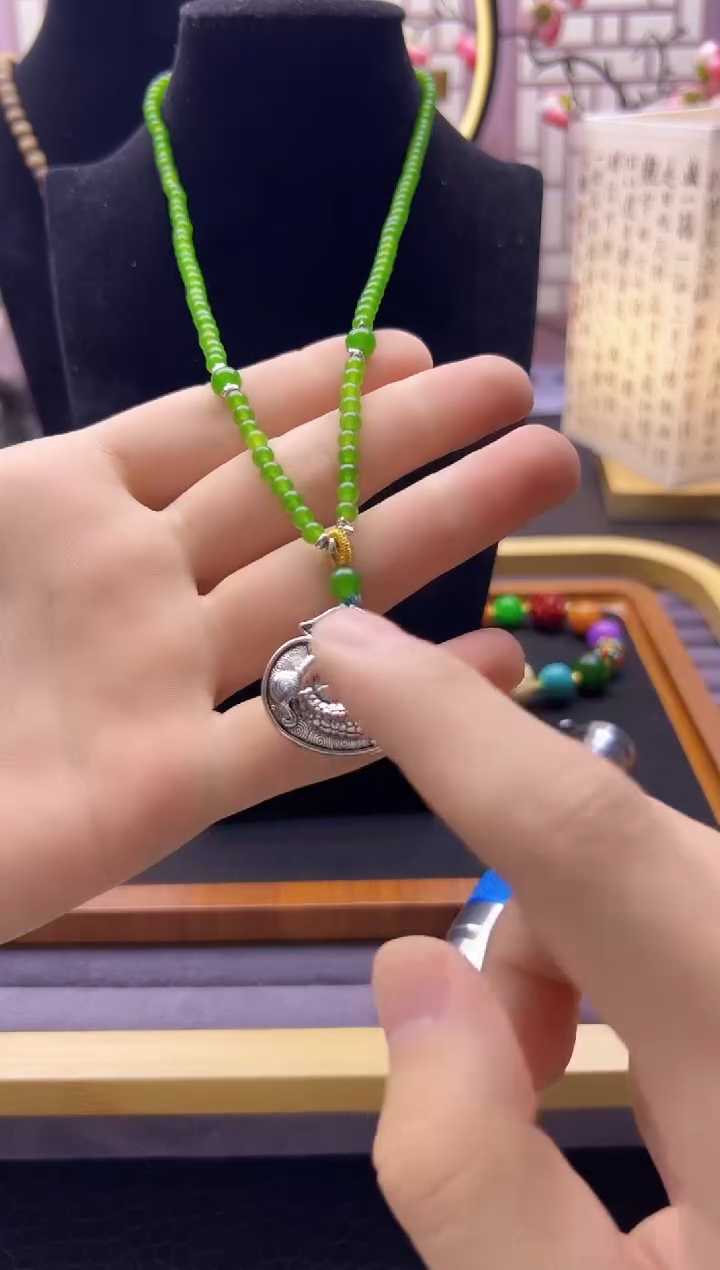 【闪购商品】和田玉颈饰银S925镶嵌X774            