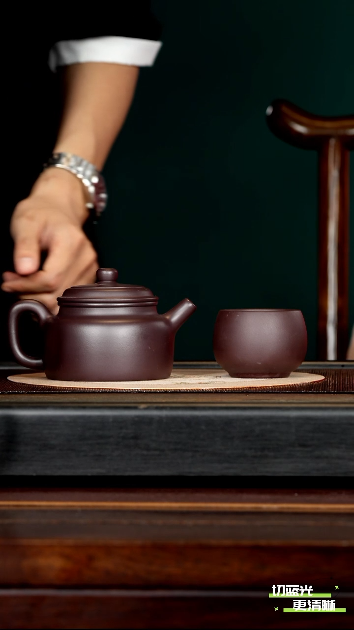 茶壶紫砂宜兴紫砂 YJB 黑墩头 德钟 300cc