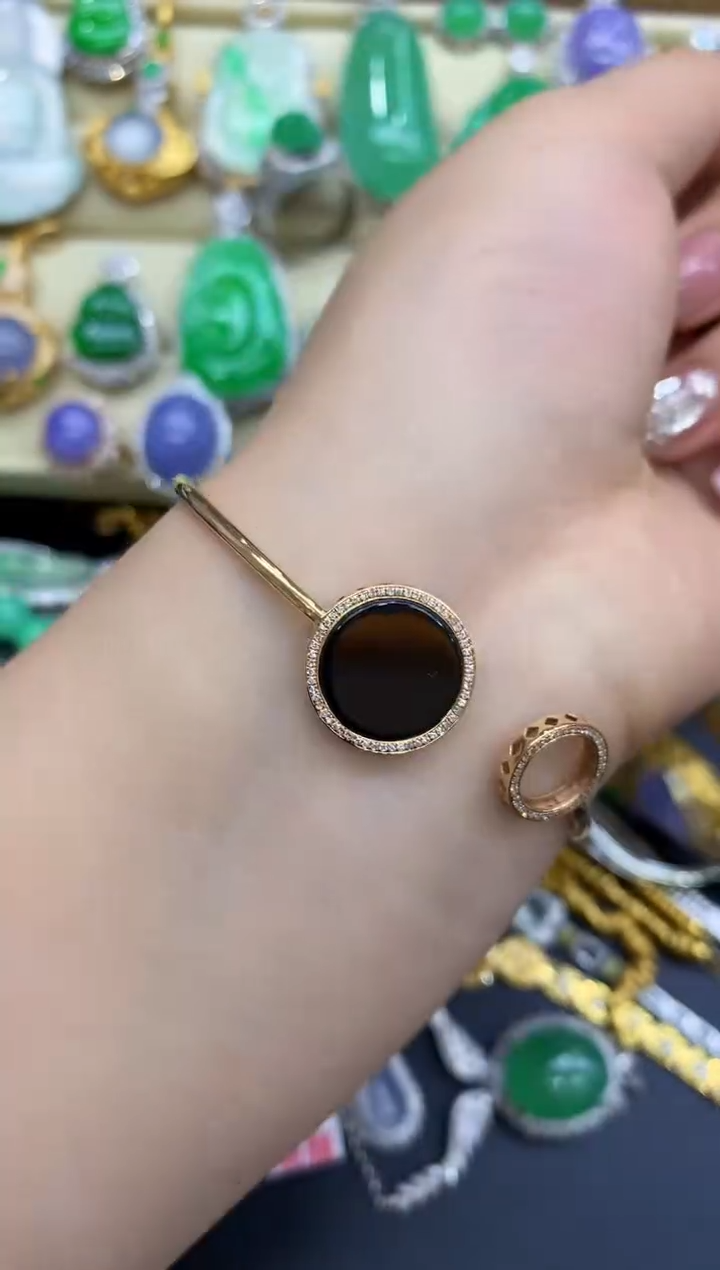 18K金镶嵌手镯翡翠229*-中国好珍宝