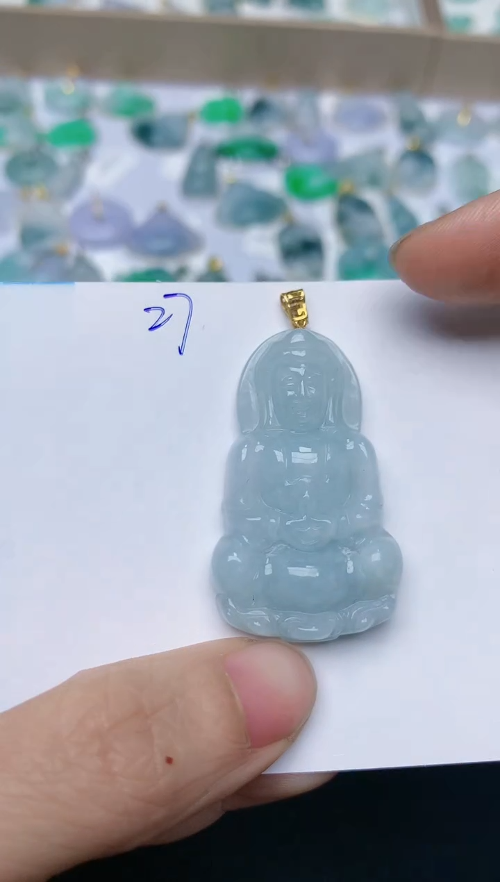 【闪购商品】翡翠颈饰18K金镶嵌天然翡翠A货    