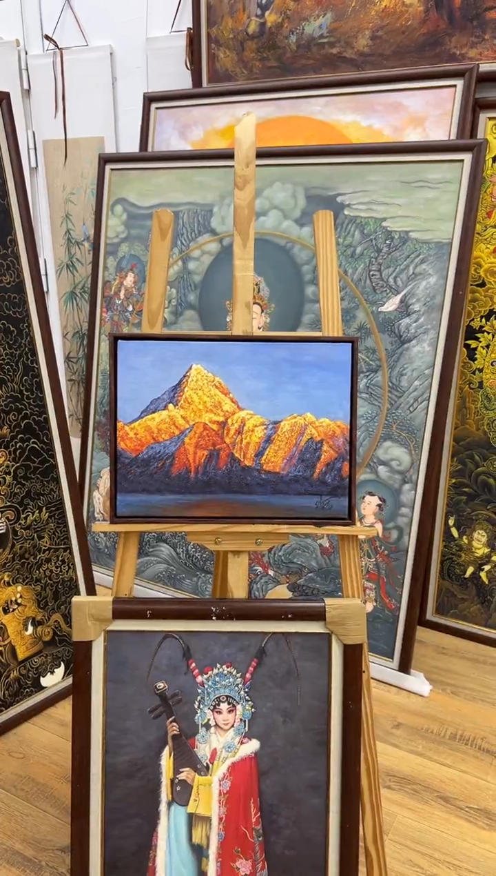 油画 金山33*43办公室客厅茶室玄关走廊家居版画挂画客厅挂画油画