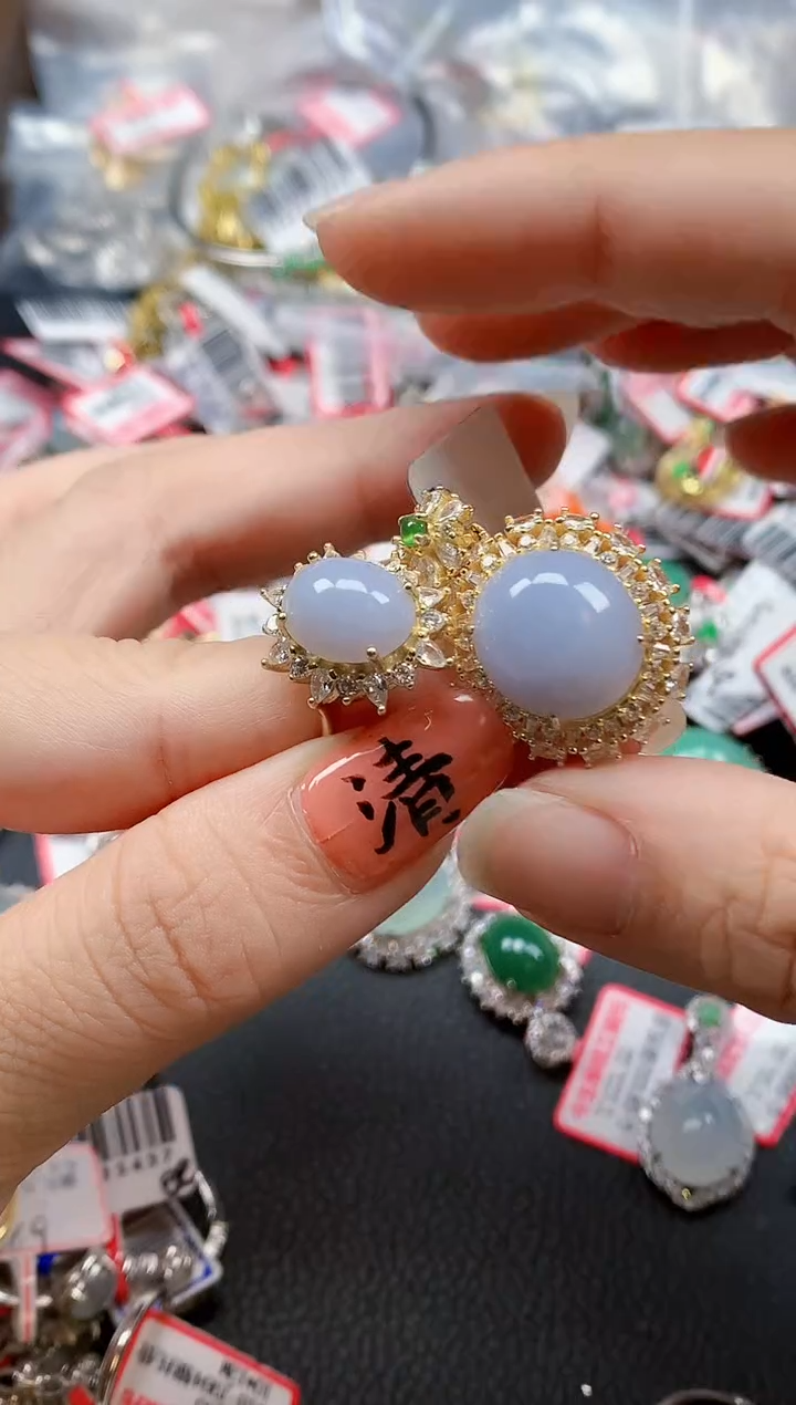 银S925镶嵌戒指翡翠天然A货缅甸翡翠