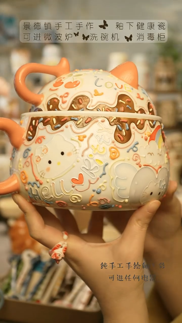 【闪购商品】杯陶瓷景德镇高温釉下彩&A834