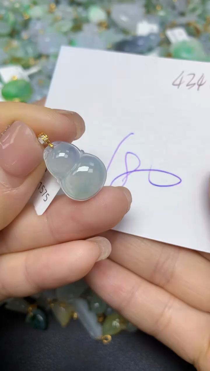 【闪购商品】翡翠挂件18K金镶嵌 天然翡翠A货