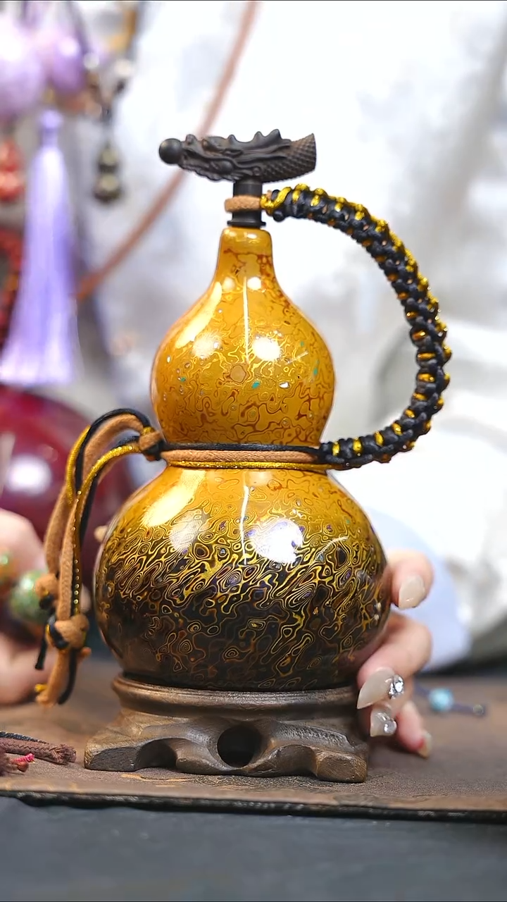 【闪购商品】XL020漆艺酒葫芦不包手串及旋转底座