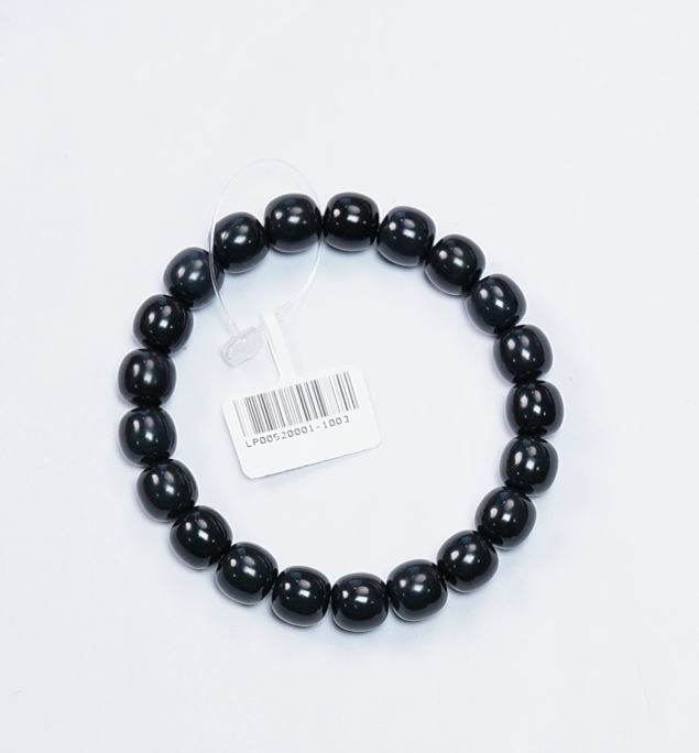 【吉玉0001-1003】和田玉墨玉手串9x10mm