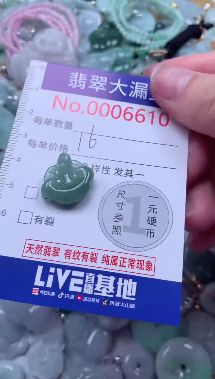 翡翠未镶嵌吊坠(不含链)6610