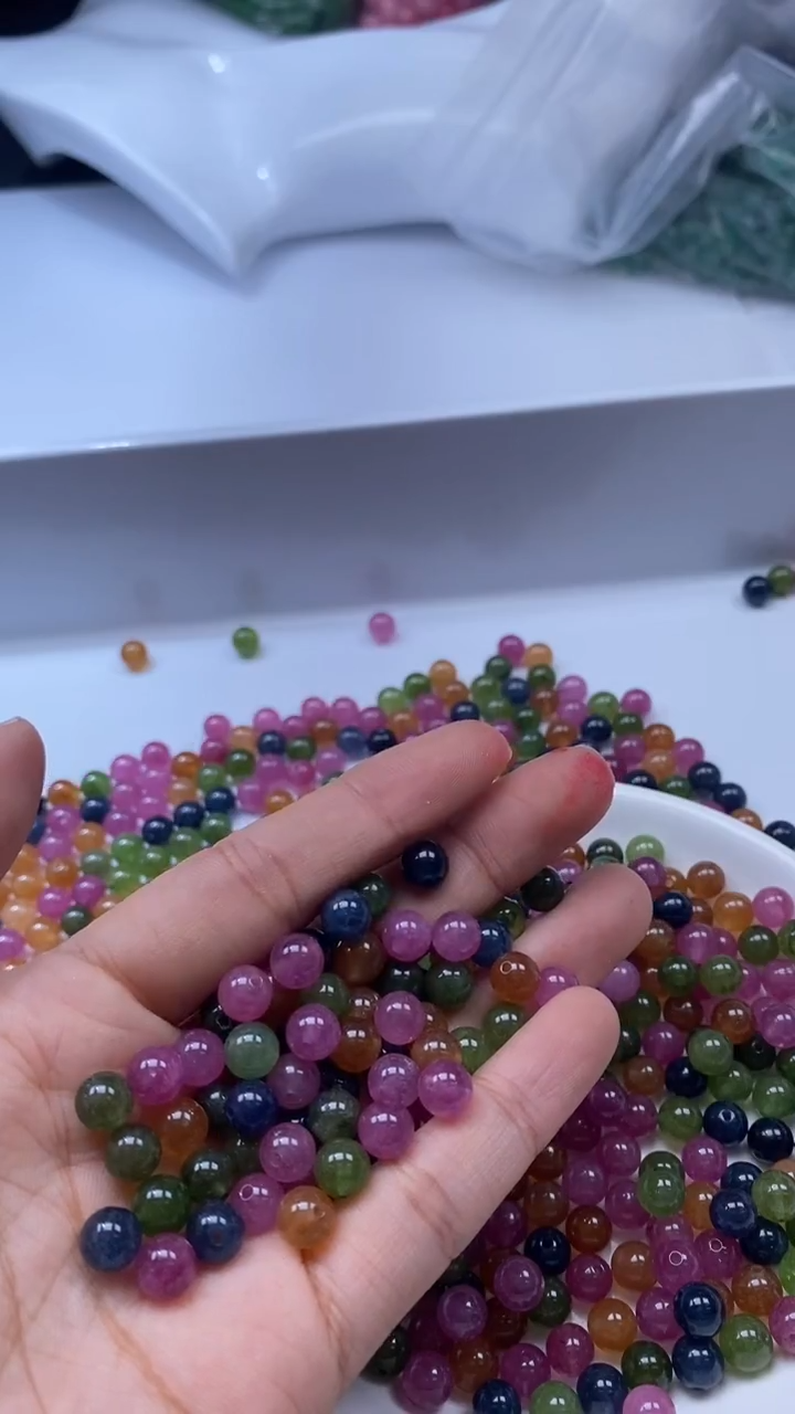 颈饰未镶嵌水晶W20-老矿碧玺6mm*30颗