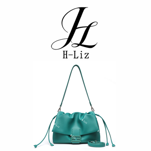 H-Liz 纯色简约云朵包翻盖抽绳包