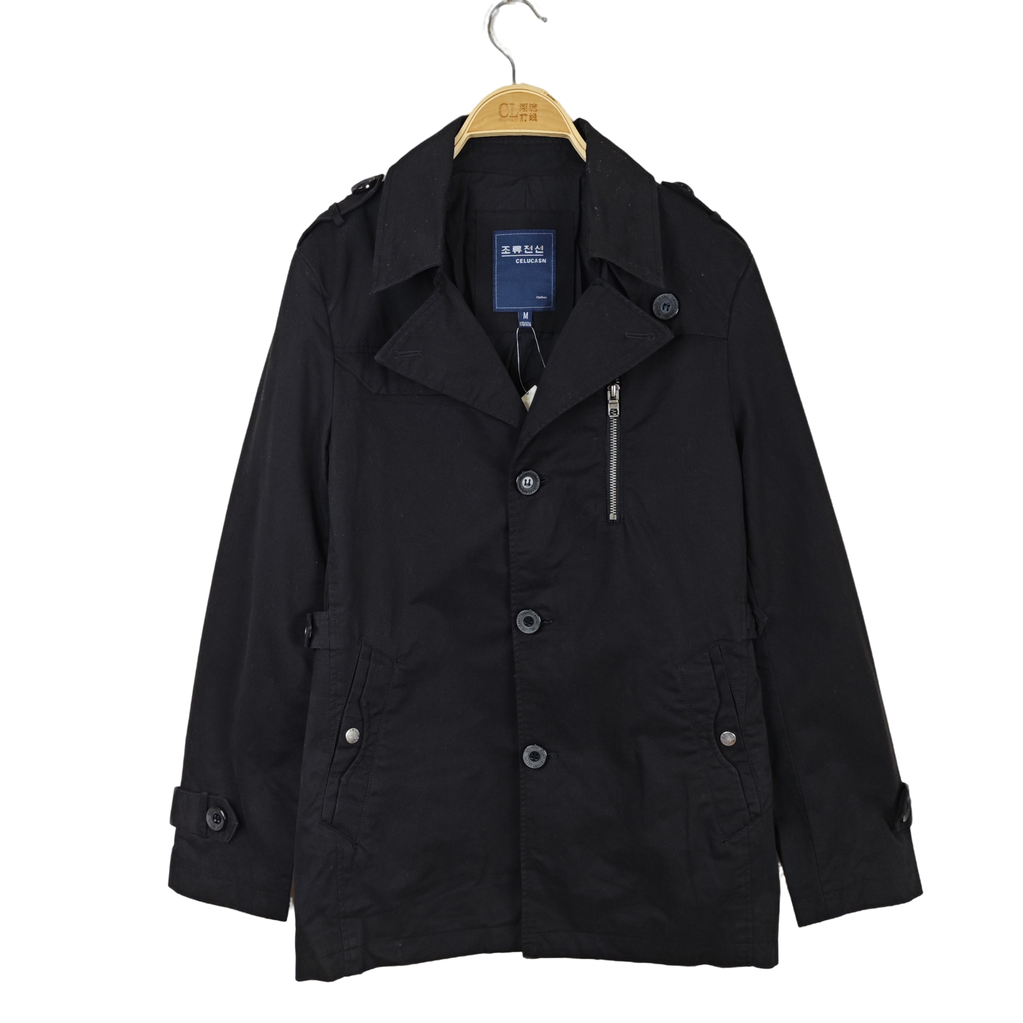 Y5CO80861#秋季防风保暖纯色男长款外套 