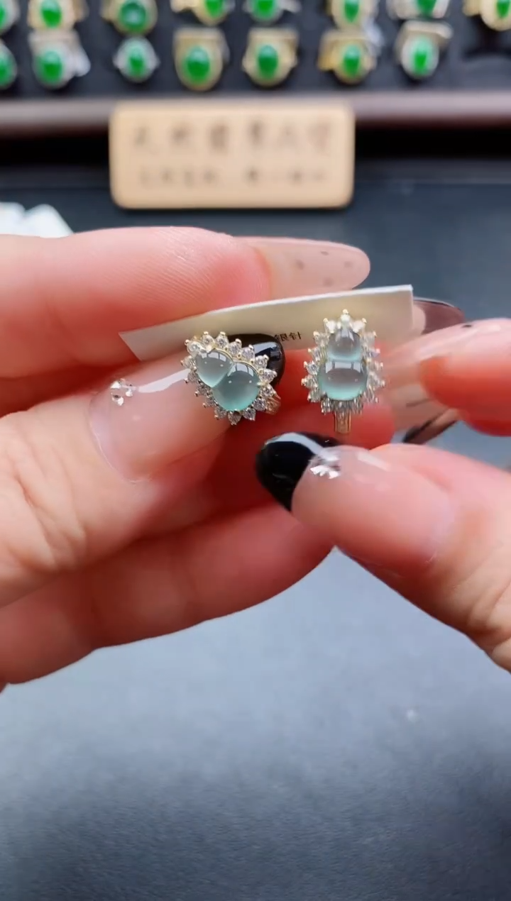 银S925镶嵌戒指翡翠1