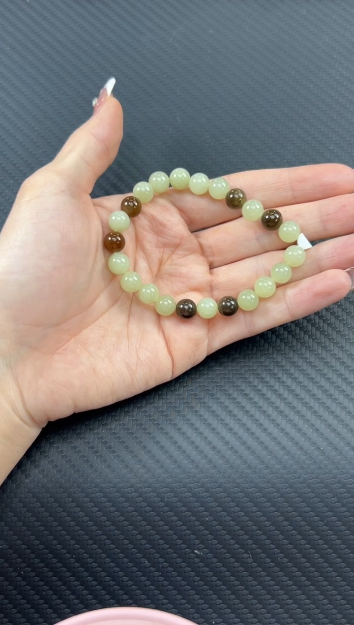 【闪购商品】和田玉手串未镶嵌若羌微色差卡8手串