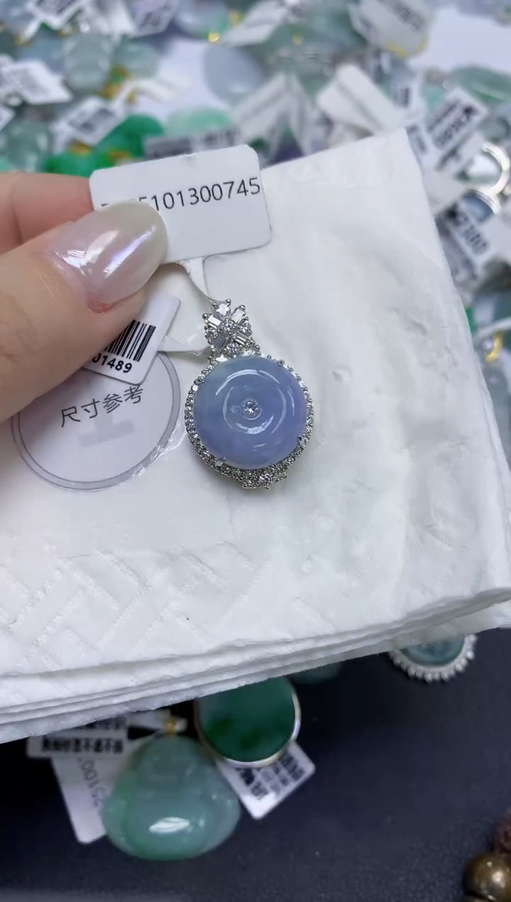 颈饰未镶嵌翡翠天然缅甸翡翠A货百元以上9元证书费自理