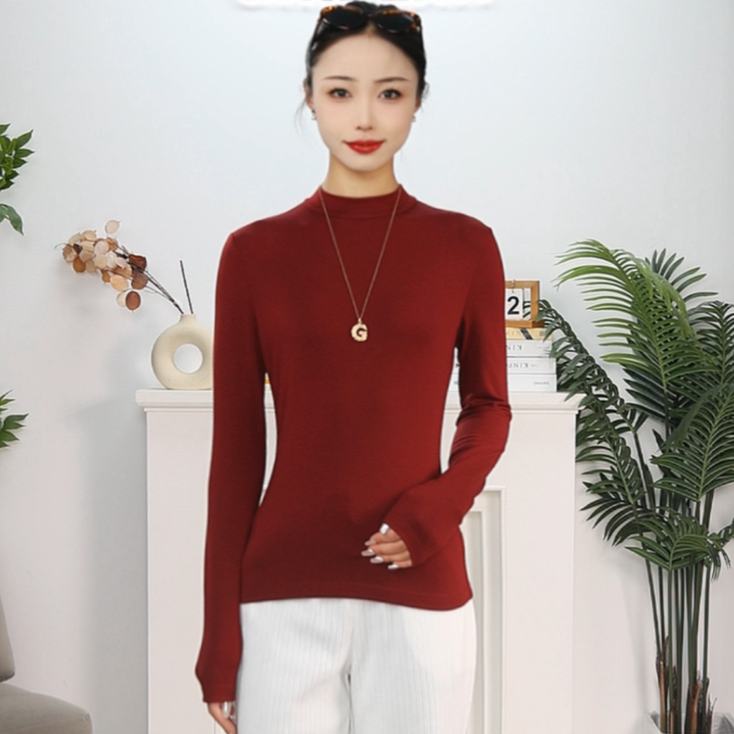 GIRDEAR/哥弟修身型常规立领长袖卫衣针织半高领圆领秋冬130136