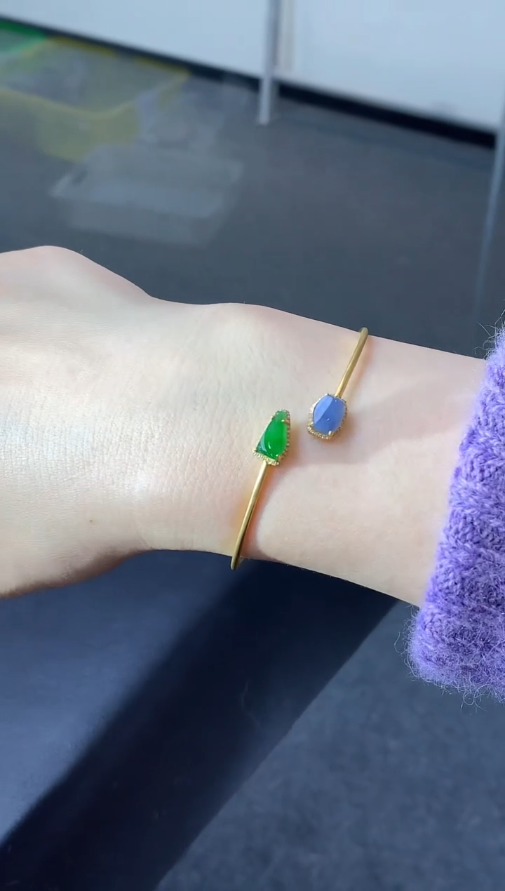 18K金镶嵌手镯翡翠529中国好珍宝