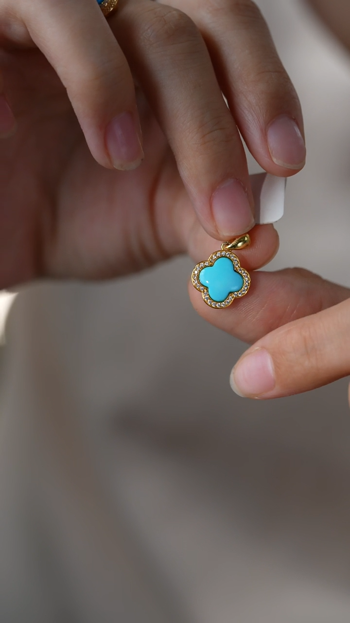 银S925镶嵌绿松石颈饰秒拍号7