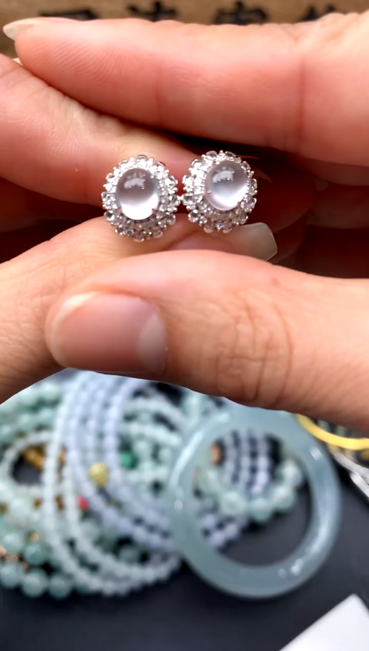 【闪购商品】翡翠耳饰18K金镶嵌320-中国好珍宝