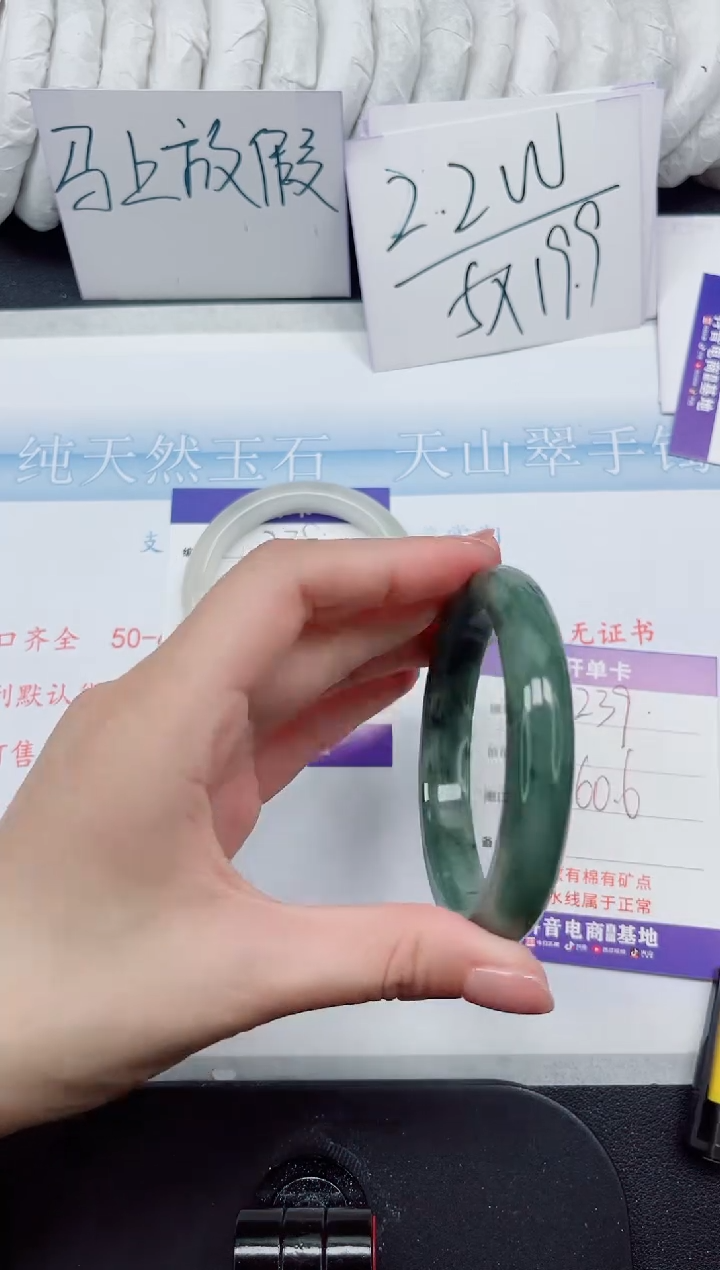【闪购商品】石英质玉手镯未镶嵌239#60.6