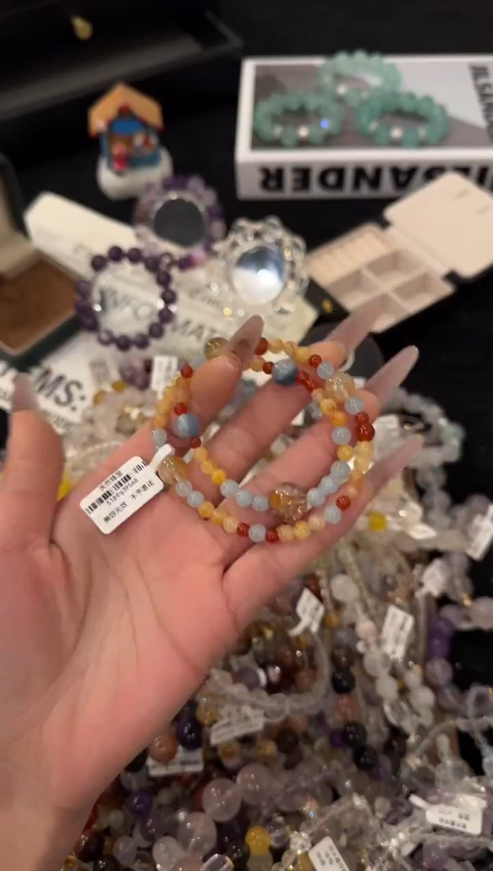 未镶嵌手链水晶多宝双圈x3239