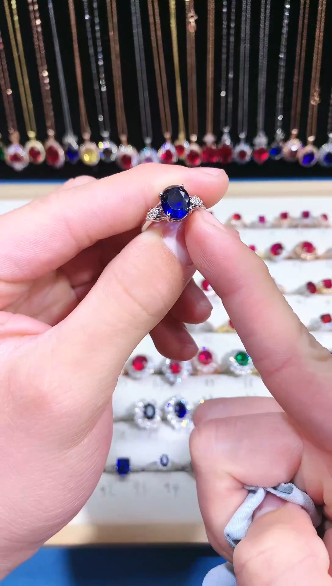 【闪购商品】蓝宝石戒指银S925镶嵌11111