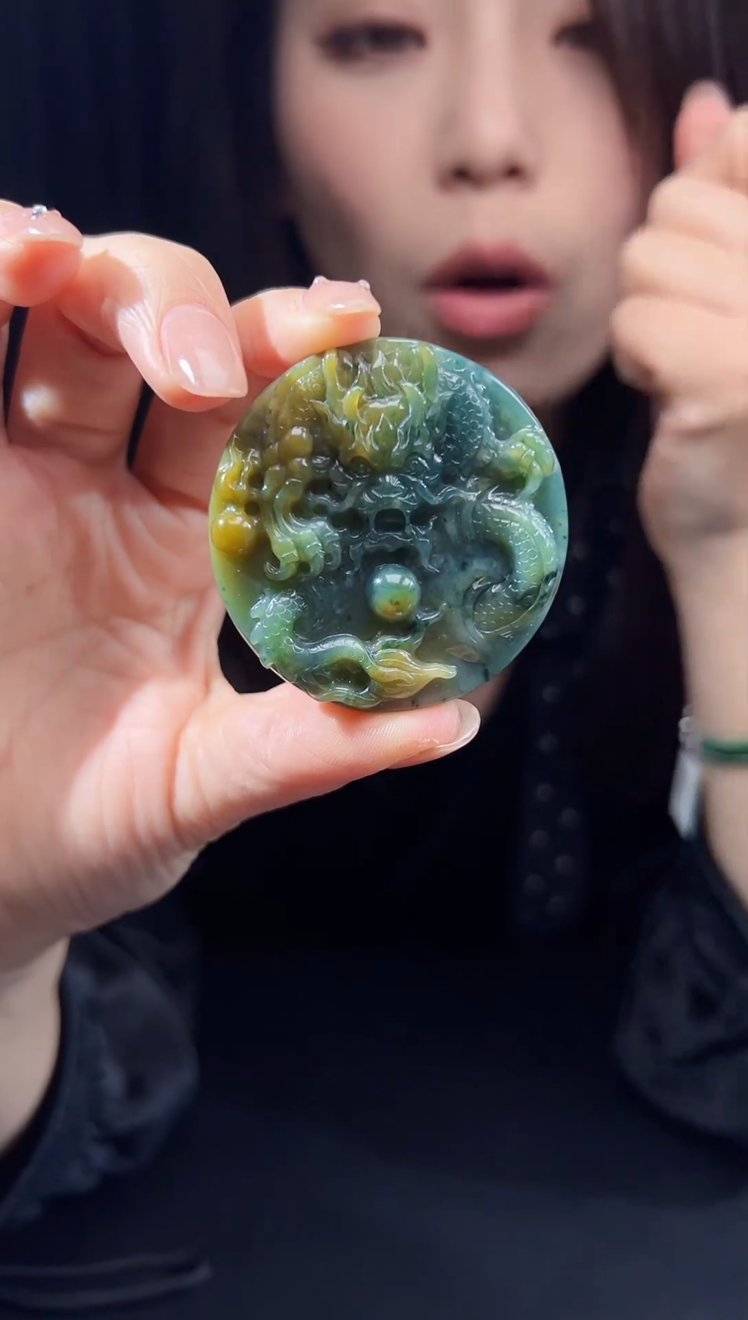 【闪购商品】翡翠颈饰未镶嵌天然翡翠（多样性发）龙牌