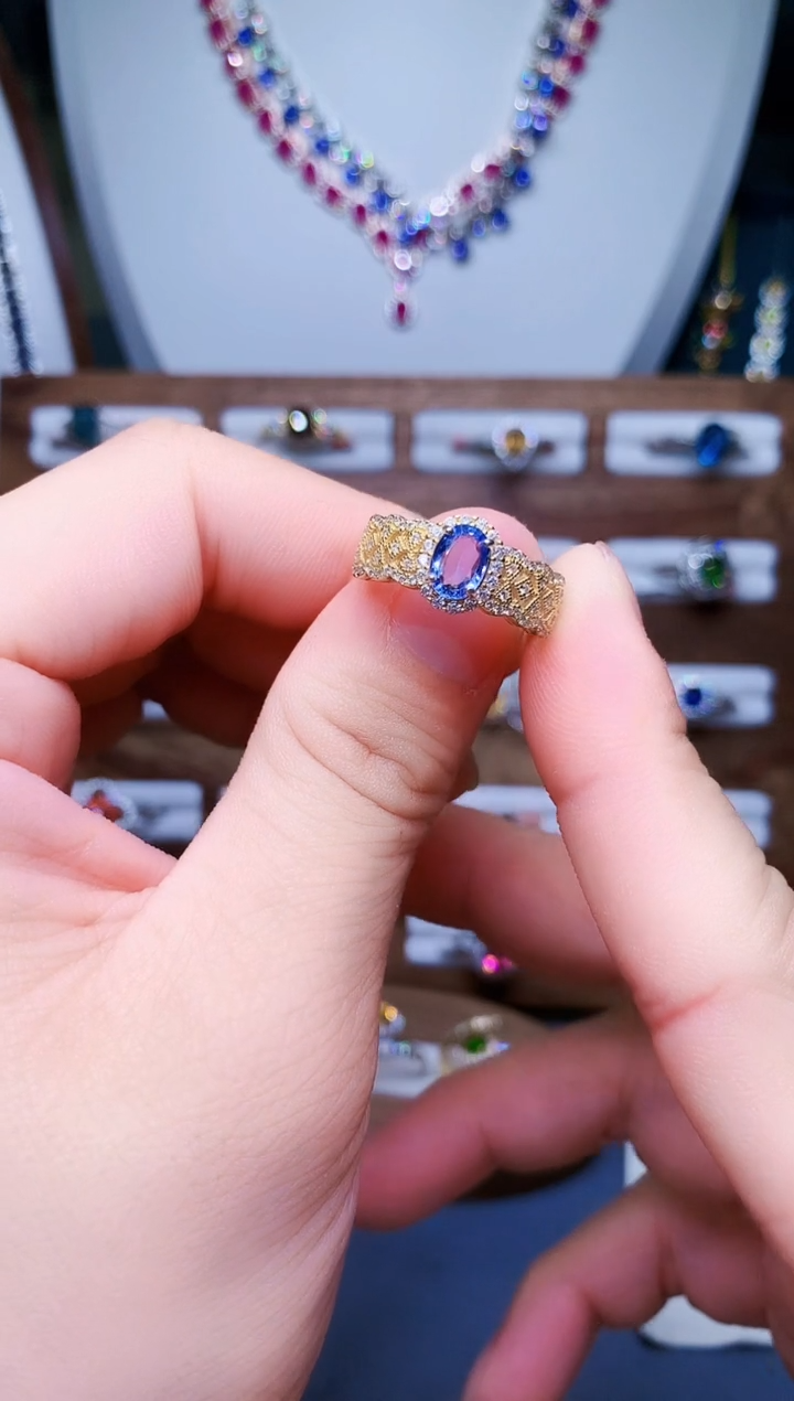 【闪购商品】蓝宝石戒指银S925镶嵌73-10