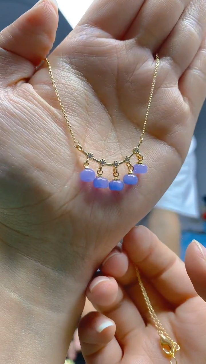 【闪购商品】翡翠耳饰合金0257翡翠锁骨链