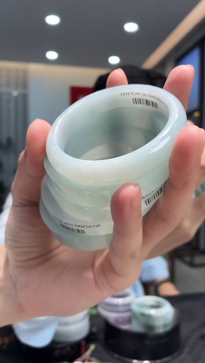 定制翡翠手镯未镶嵌天然翡翠手镯多样性发一56-58