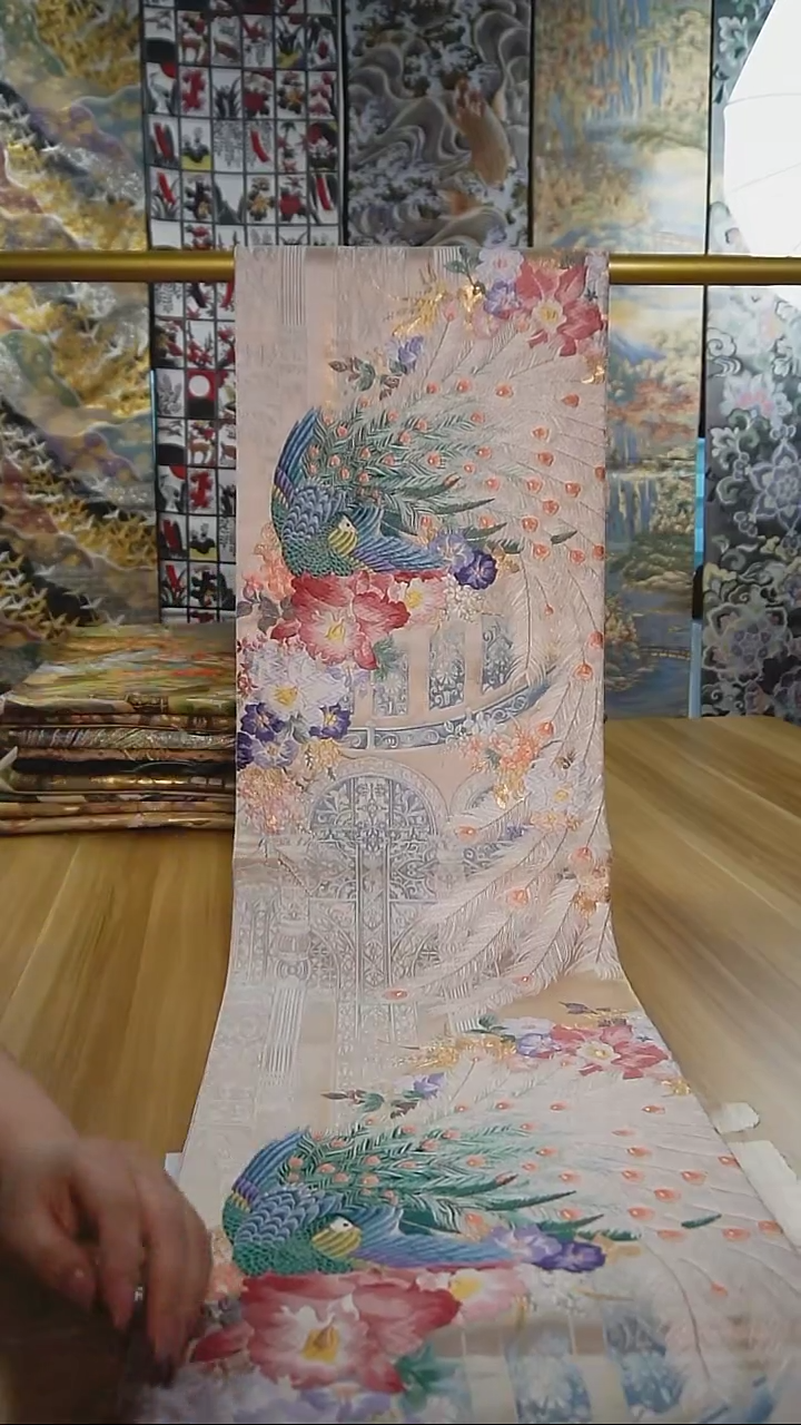 【闪购商品】织绣织锦109细密织孔雀花卉