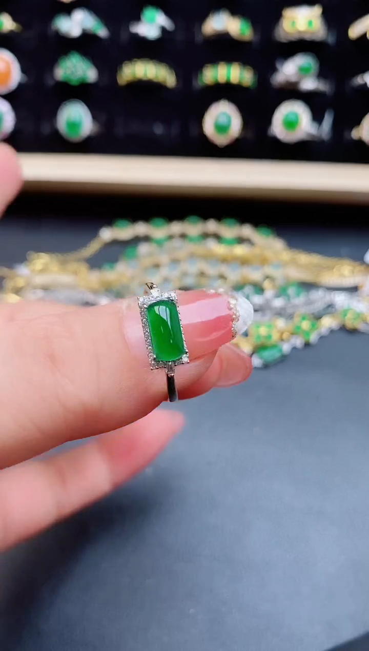 【闪购商品】翡翠戒指银S925镶嵌508050