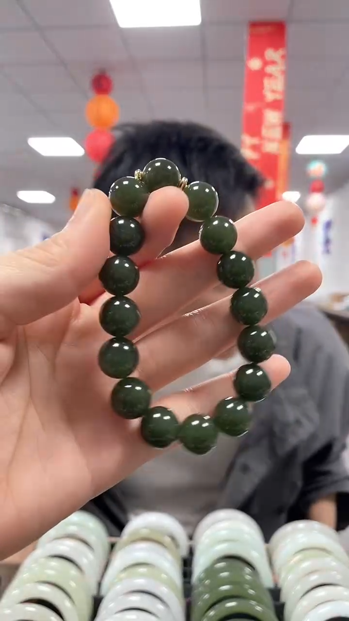 手链未镶嵌和田玉沙枣青果冻卡12手串一条