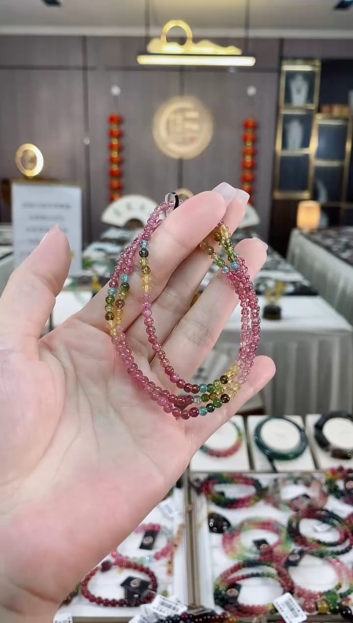 【闪购商品】三圈手串3mm+未镶嵌碧玺（多样性发一条）hon