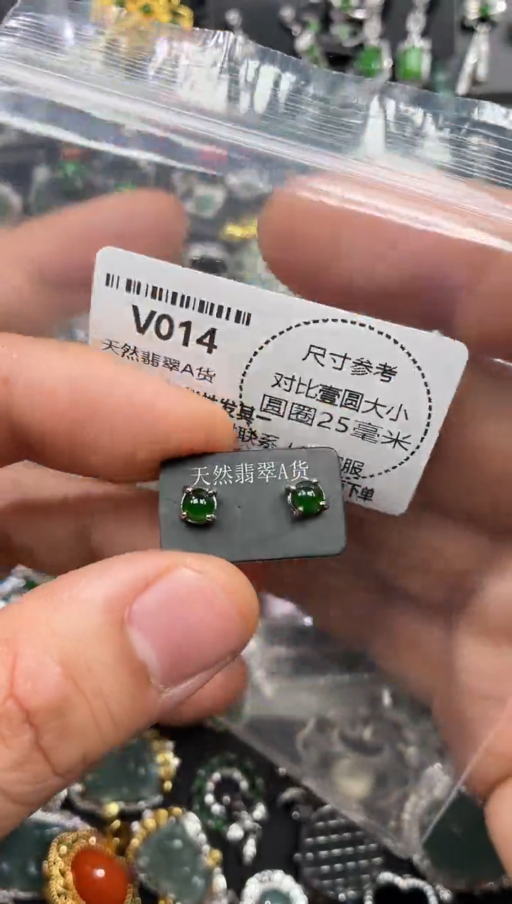 颈饰未镶嵌翡翠V014耳钉