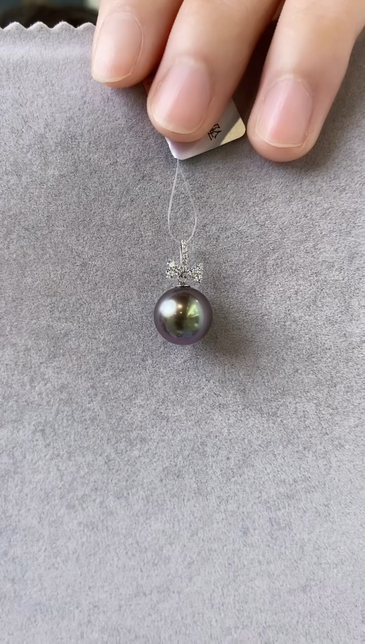 【闪购商品】海水珍珠吊坠(不含链)18K金镶嵌11-12海水珍珠吊坠