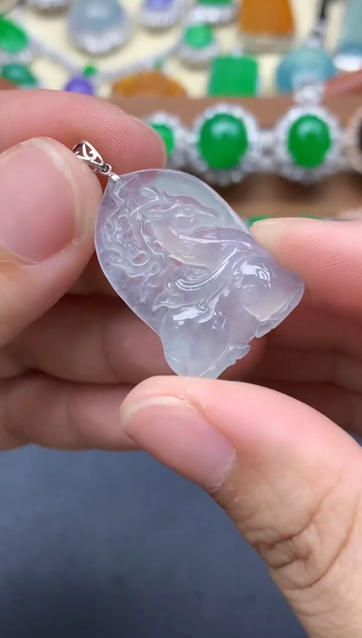 颈饰18K金镶嵌翡翠308-中国好珍宝